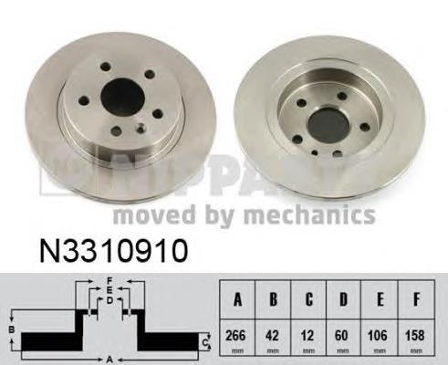 Задний тормозной диск Nipparts N3310910 цена, от 26.01 USD