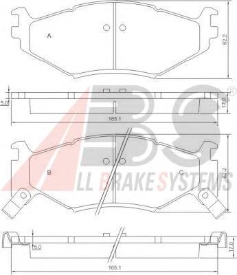 Передние тормозные колодки 38522 ABS