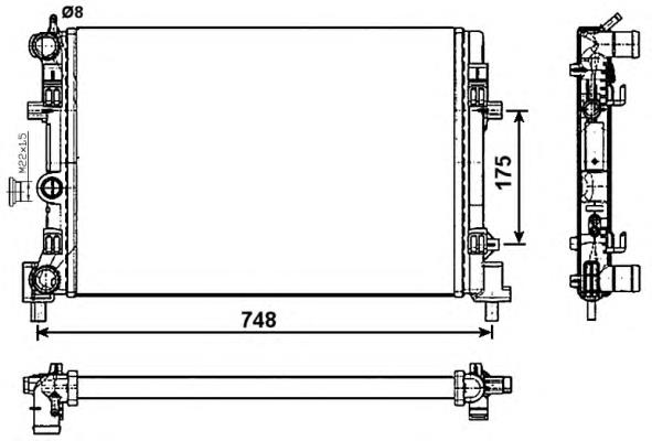 6R0121253REF VAG radiador de esfriamento de motor