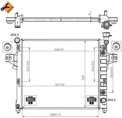 K52079883AC Fiat/Alfa/Lancia radiador de esfriamento de motor