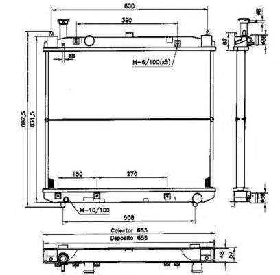 ADT398129C Blue Print radiador de esfriamento de motor