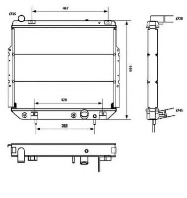 52079498AC Chrysler radiador de esfriamento de motor