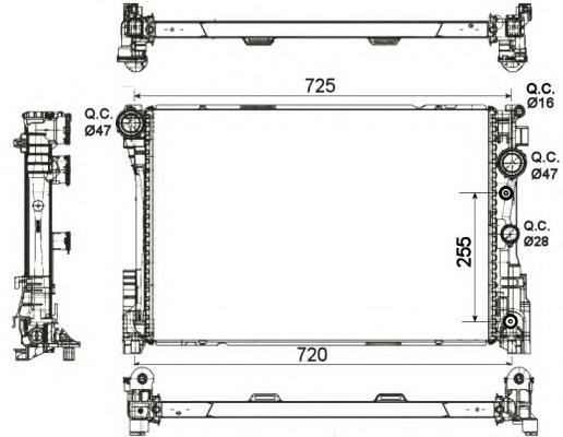 A2045001403 Mercedes radiador de esfriamento de motor