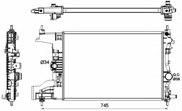 1300301 Opel radiador de esfriamento de motor