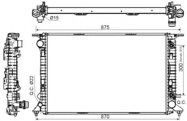 53116 NRF radiador de esfriamento de motor