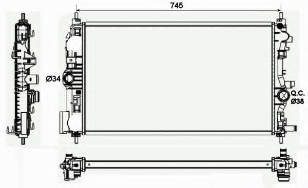 39074664 Opel radiador de esfriamento de motor