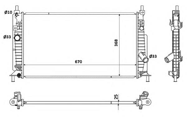 Radiador de esfriamento de motor 53060 NRF