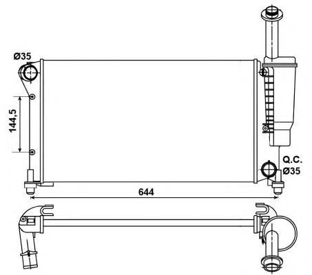 53075 NRF radiador de esfriamento de motor