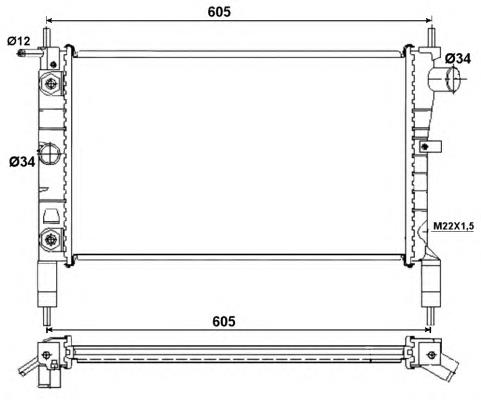 Radiador de esfriamento de motor 53036 NRF