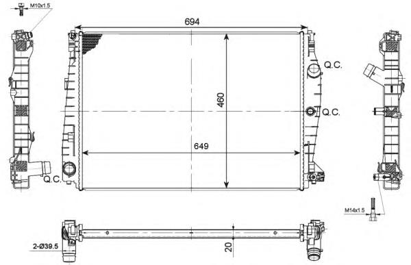 60069 Nissens radiador de esfriamento de motor