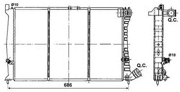 Radiador de esfriamento de motor 53085 NRF