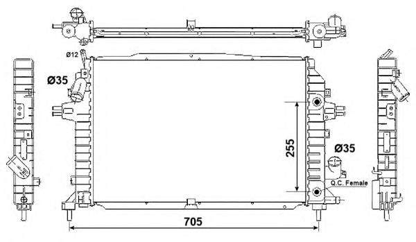 R12135 Sato Tech radiador de esfriamento de motor