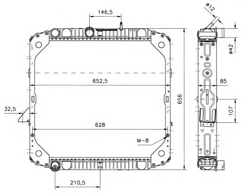 Radiador de esfriamento de motor 51570 NRF