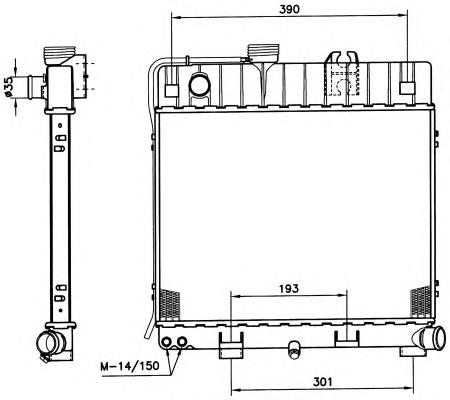 Radiador de esfriamento de motor 51345 NRF