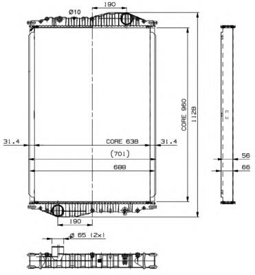 32109900 Neoplan radiador de esfriamento de motor