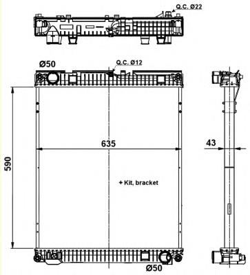 509873 NRF radiador de esfriamento de motor