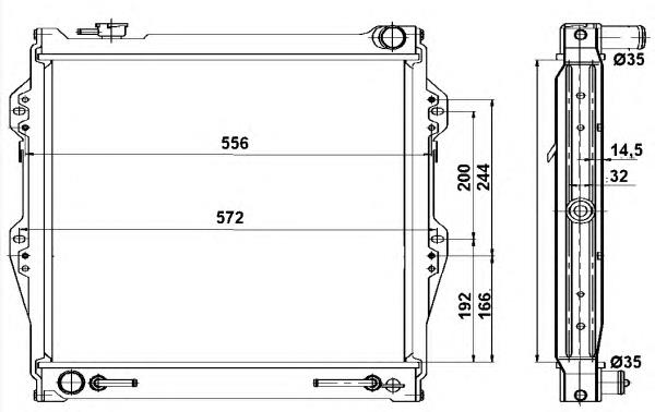 Radiador de esfriamento de motor 52091 NRF