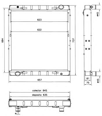 Radiador de esfriamento de motor 52097 NRF