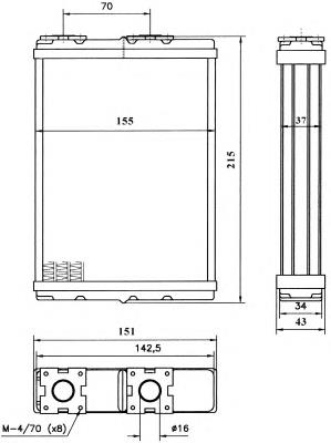 Radiador de forno (de aquecedor) para Mitsubishi Lancer (CB, DA)