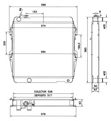 Radiador de esfriamento de motor 52064 NRF