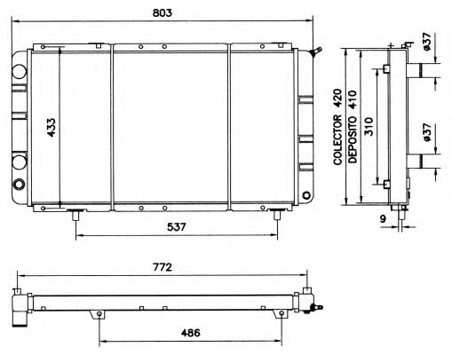 Radiador de esfriamento de motor 52063 NRF