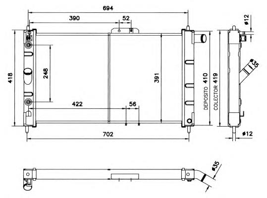 52056 NRF radiador de esfriamento de motor