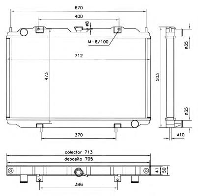 Radiador de esfriamento de motor 52070 NRF