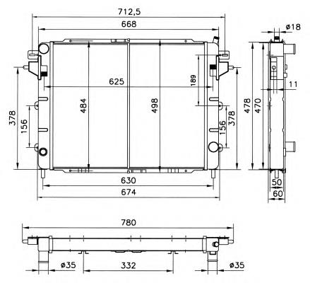 52453033 Opel radiador de esfriamento de motor