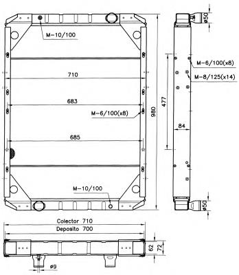 Radiador de esfriamento de motor 52117 NRF