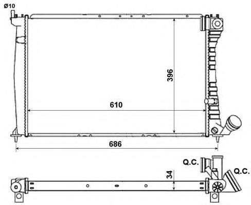 519602 NRF radiador de esfriamento de motor