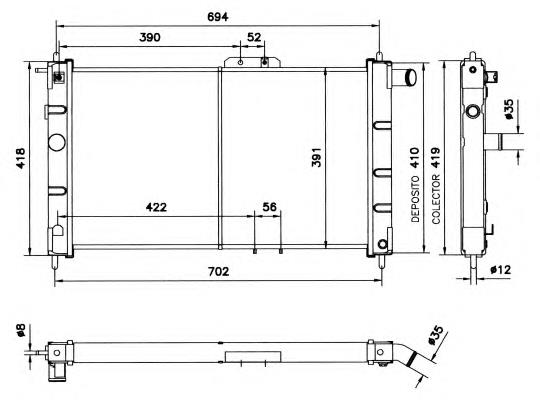 52053 NRF radiador de esfriamento de motor