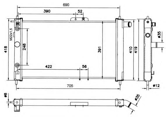 52054 NRF radiador de esfriamento de motor