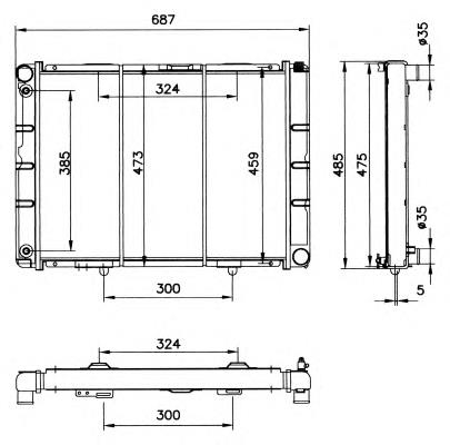 Radiador de esfriamento de motor 52028 NRF