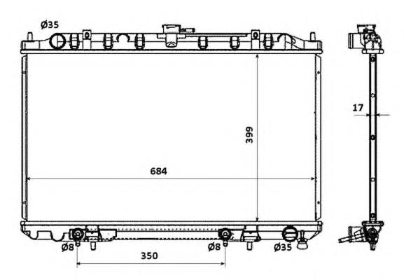 214102Y703 Nissan radiador de esfriamento de motor