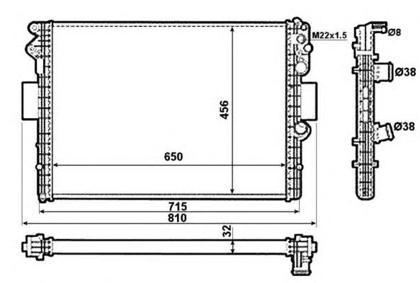 504008108 Fiat/Alfa/Lancia radiador de esfriamento de motor