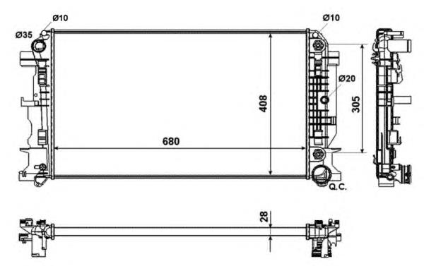 Radiador de esfriamento de motor para Mercedes Sprinter (906)