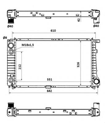 Radiador de esfriamento de motor 53877 NRF