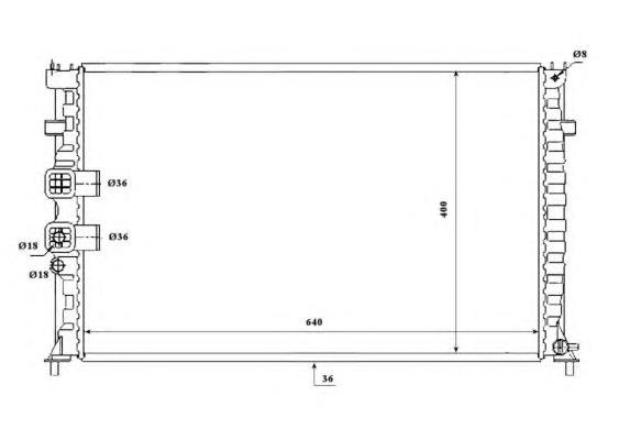 Radiador de esfriamento de motor 53842 NRF