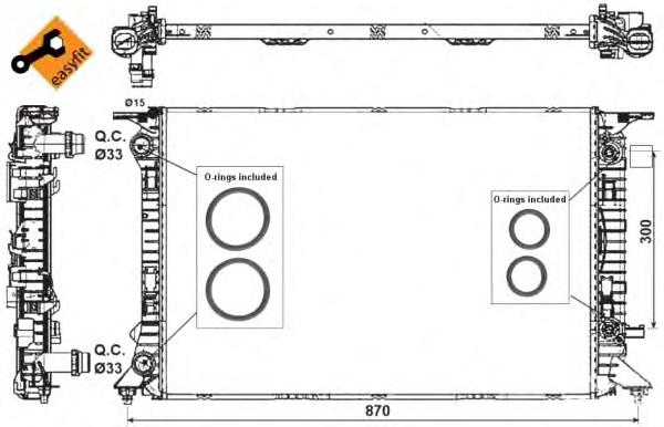 53718 NRF radiador de esfriamento de motor