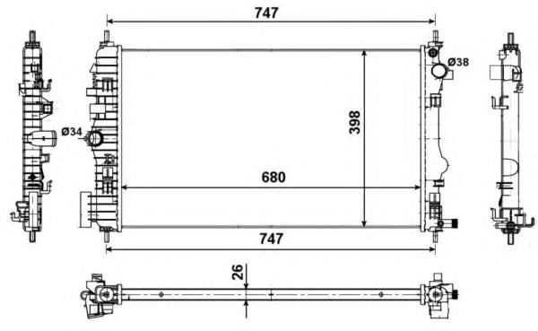 53774 NRF radiador de esfriamento de motor