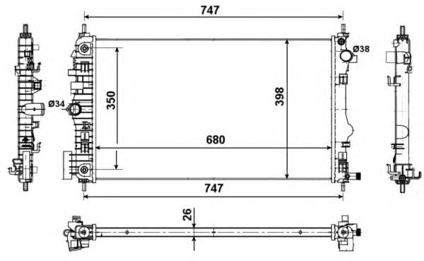 53775 NRF radiador de esfriamento de motor