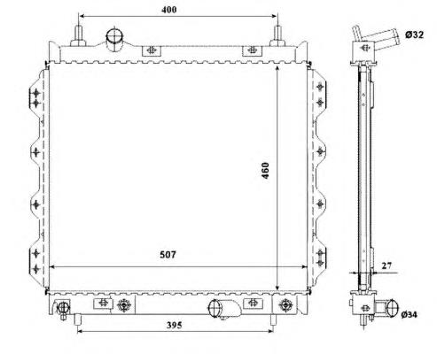 Radiador de esfriamento de motor 53337 NRF