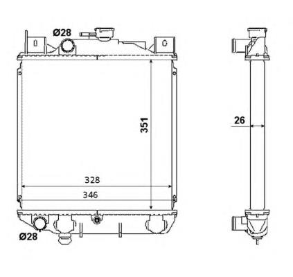 Radiador de esfriamento de motor 53350 NRF