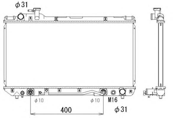 Radiador de esfriamento de motor 53288 NRF