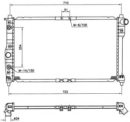 Radiador de esfriamento de motor 53254 NRF