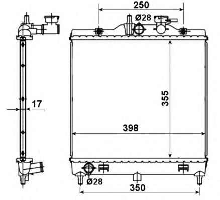 7705056 Kamoka radiador de esfriamento de motor