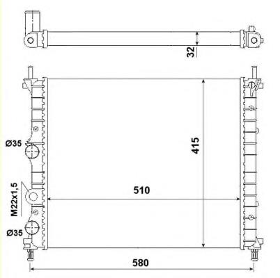 Radiador de esfriamento de motor 53457 NRF