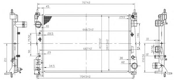 1300415 Opel radiador de esfriamento de motor