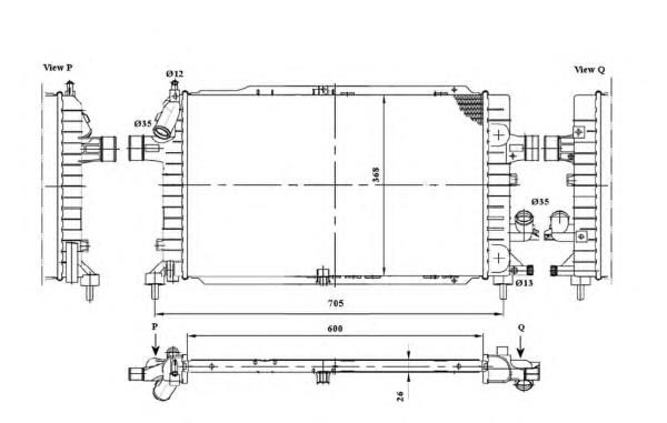 Radiador de esfriamento de motor para Opel Zafira (A05)