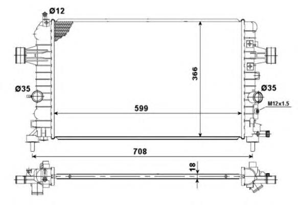 1300266 Opel radiador de esfriamento de motor